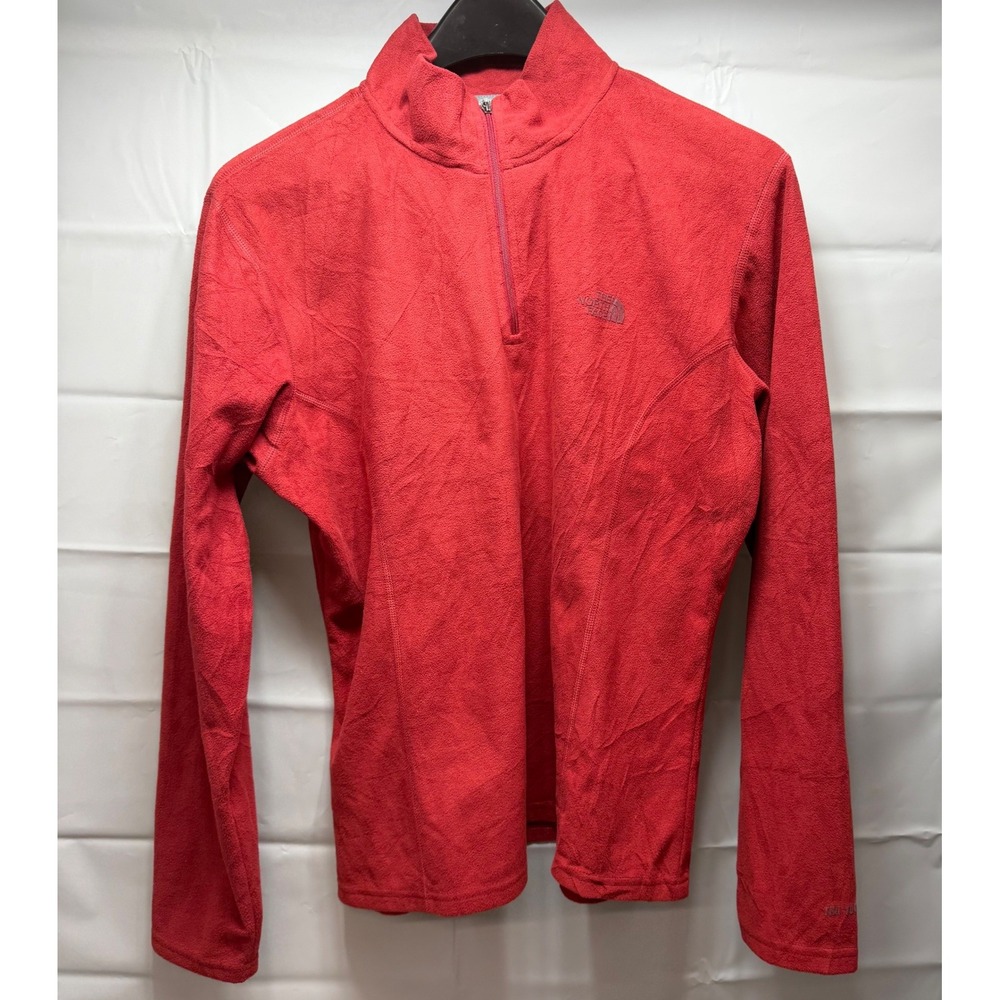 The North Face TKA 100 Quarter Zip Fleece Pullover Red Estimate size Large
